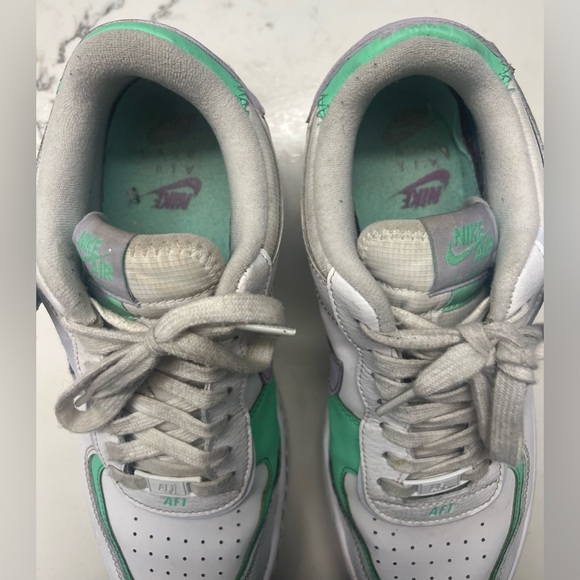 Nike sneaker Air Force 1 Shadow low white lilac  green women’s size 10 - Picture 5 of 8
